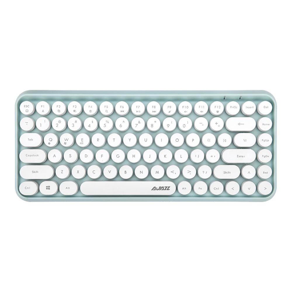 Ajazz 308i Multi-Device Steam Punk Retro Round Keycap Universal Bluetooth Wireless Keyboard For Phone Tablet Notebook