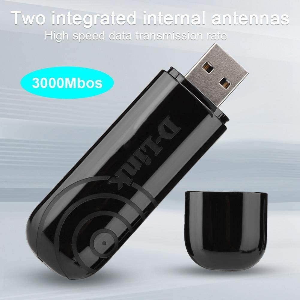 ASHATA Wireless Network CardWireless USB Adapter DWA-140 RT5372 300M High Speed Network Card Wireless LAN USB Adapter for Laptop Desktop2.4GHz USB Network Card with Built-in Antenna