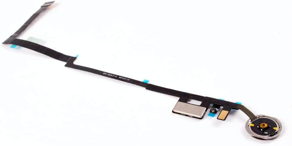 Group Vertical Home Button Flex Cable Ribbon Connector Compatible with Apple iPad 5 (2017), 6 (2018) [9.7"] (Black) (A1822, A1823, A1893, A1954)