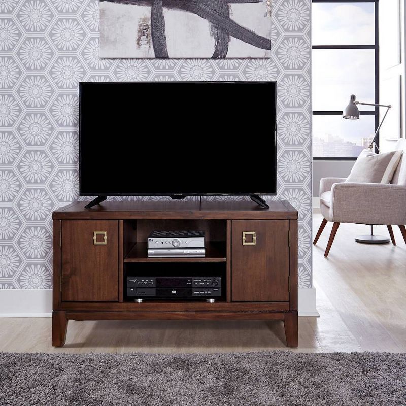 Bungalow Low Profile Entertainment Stand Medium Brown - Home Styles