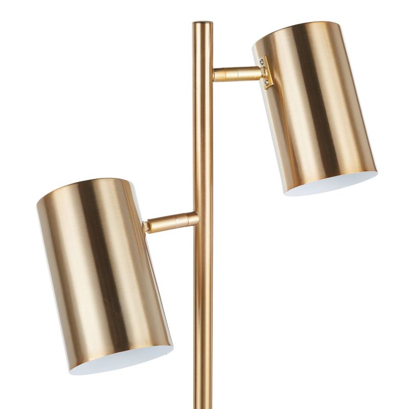 Cannes Contemporary/Glam Table Lamp with Metal Shade White (Includes LED Light Bulb) - LumiSource