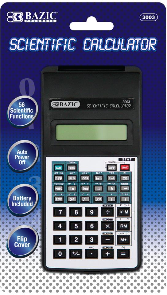 Bazic 10-Digit Scientific Calculator with Flip Cover, Black (3003)