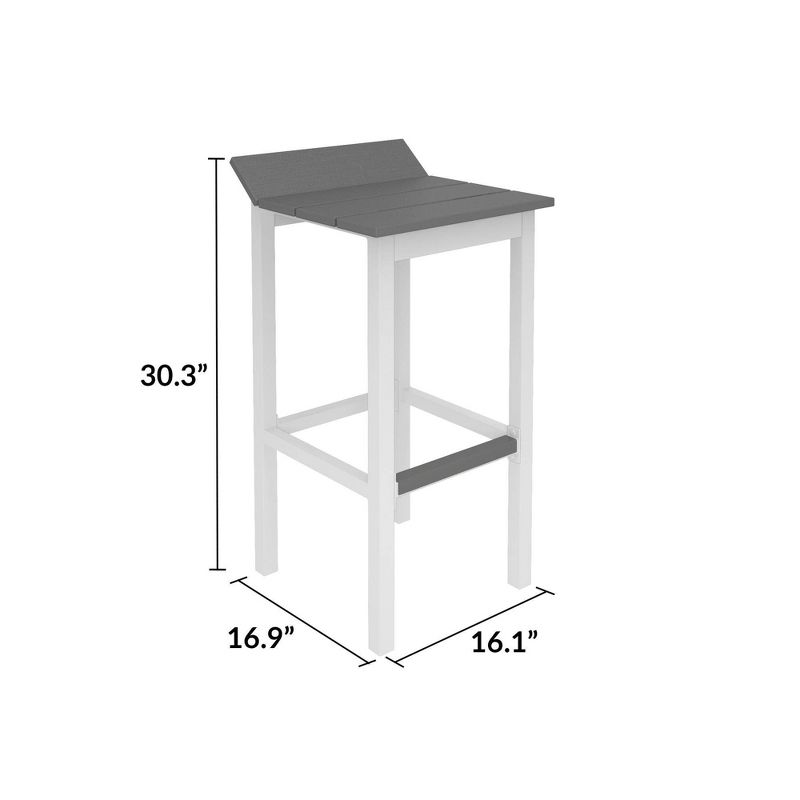 Ariesa 2pk Outdoor Bar Stools - White & Gray - CosmoLiving