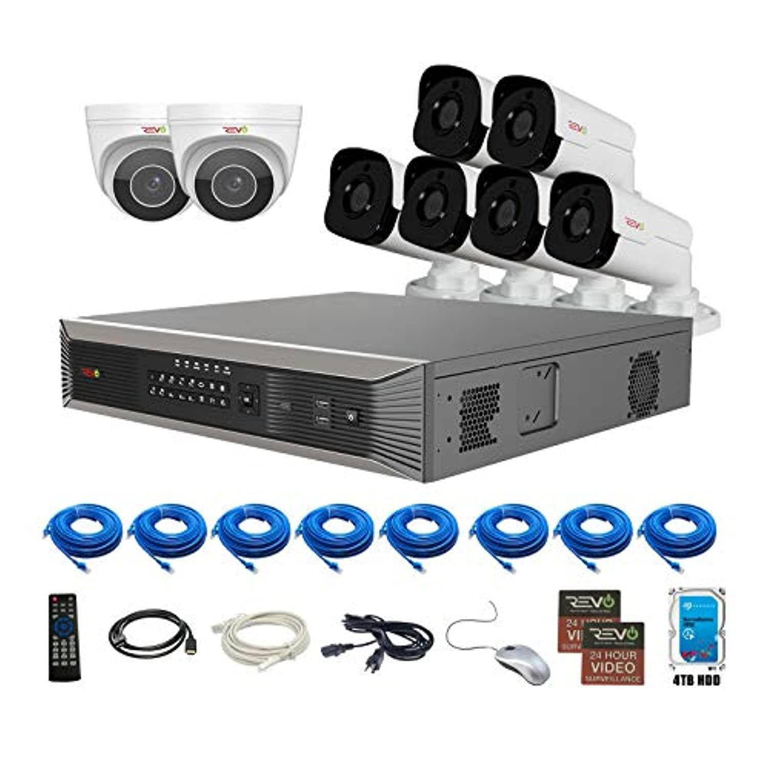 Revo America RUP161BNDL-14 Ultra HD Plus 16 Channel Surveillance System with 8 Audio Capable Cameras