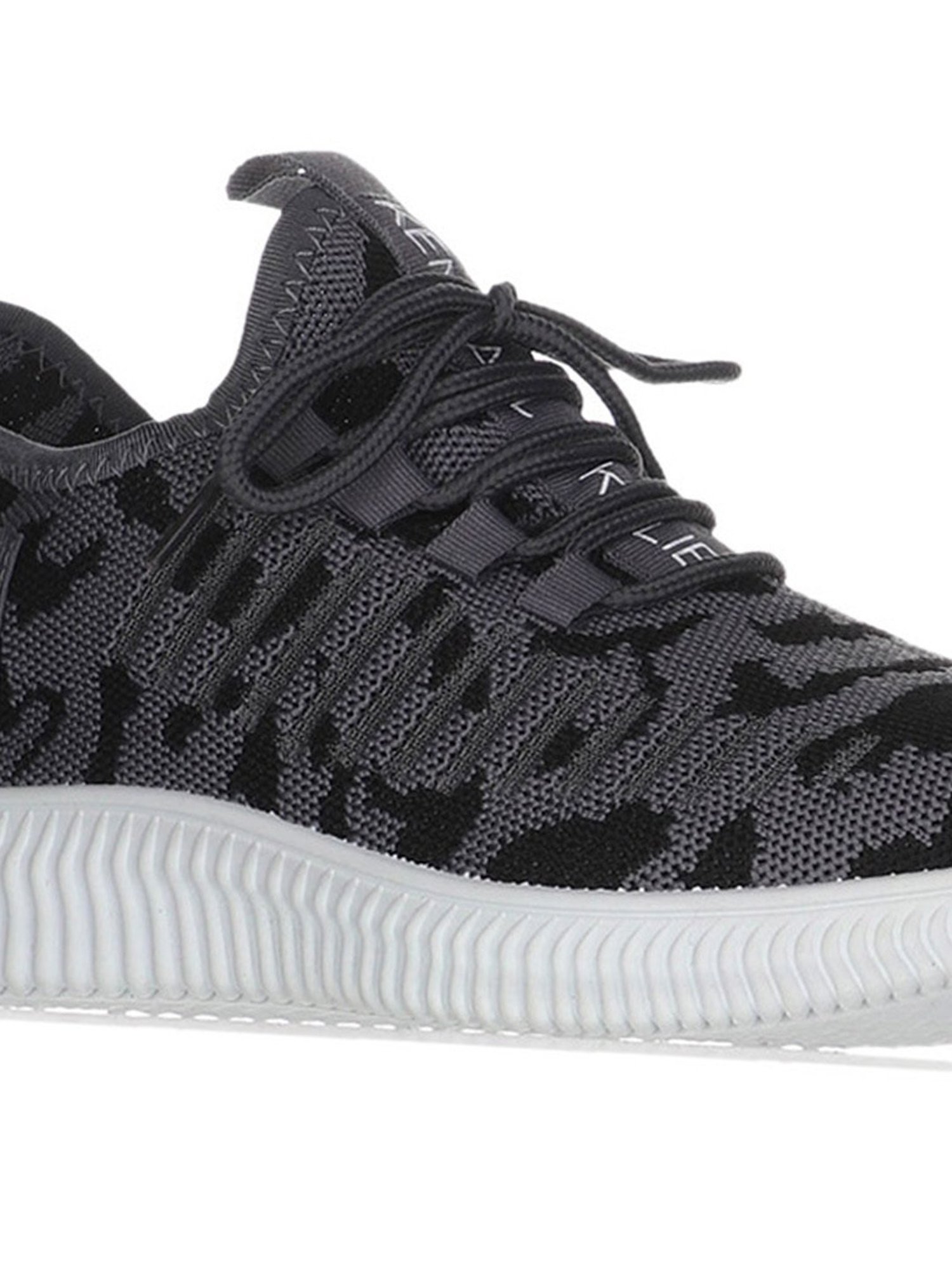 Kendall + Kylie Women's Anthracite Leopard EZORA 2.0 Low Top Lace Up Multi Sneakers