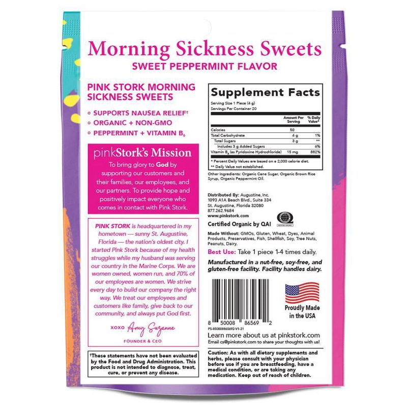 Pink Stork Morning Sickness Sweets - Peppermint - 20ct