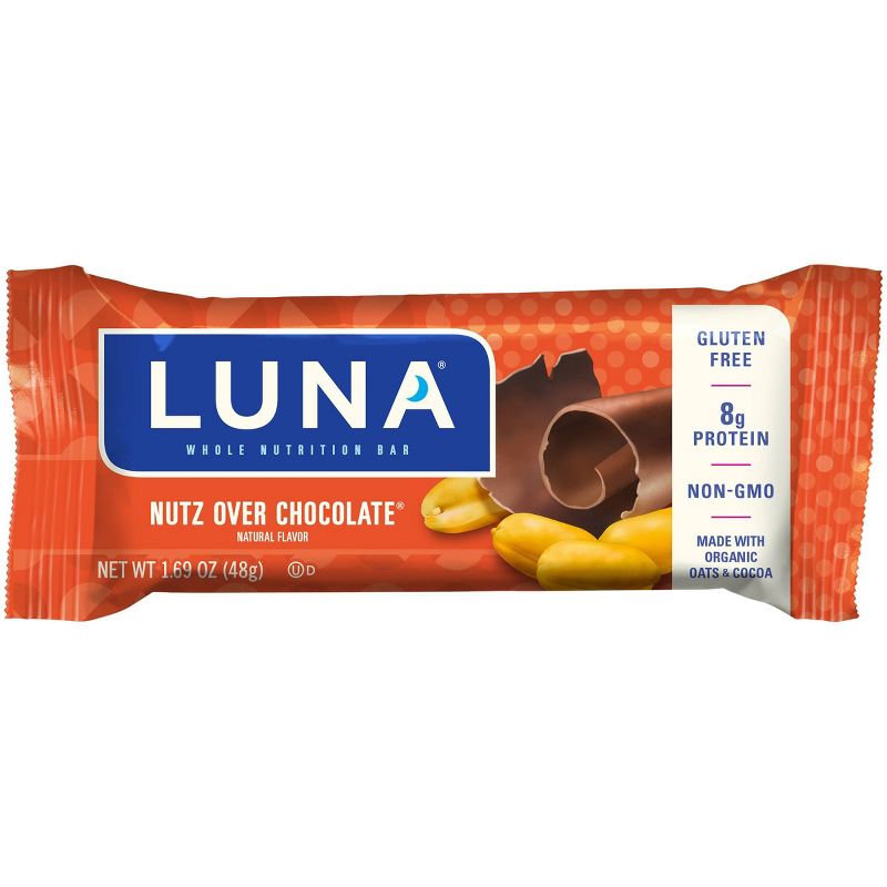 LUNA Nutz Over Chocolate Nutrition Bars - 6ct