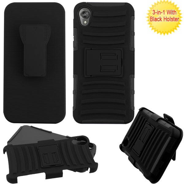 ASMYNA Black/Black Advanced Armor Stand Protector Cover Combo (with Black Holster)(with Package)
