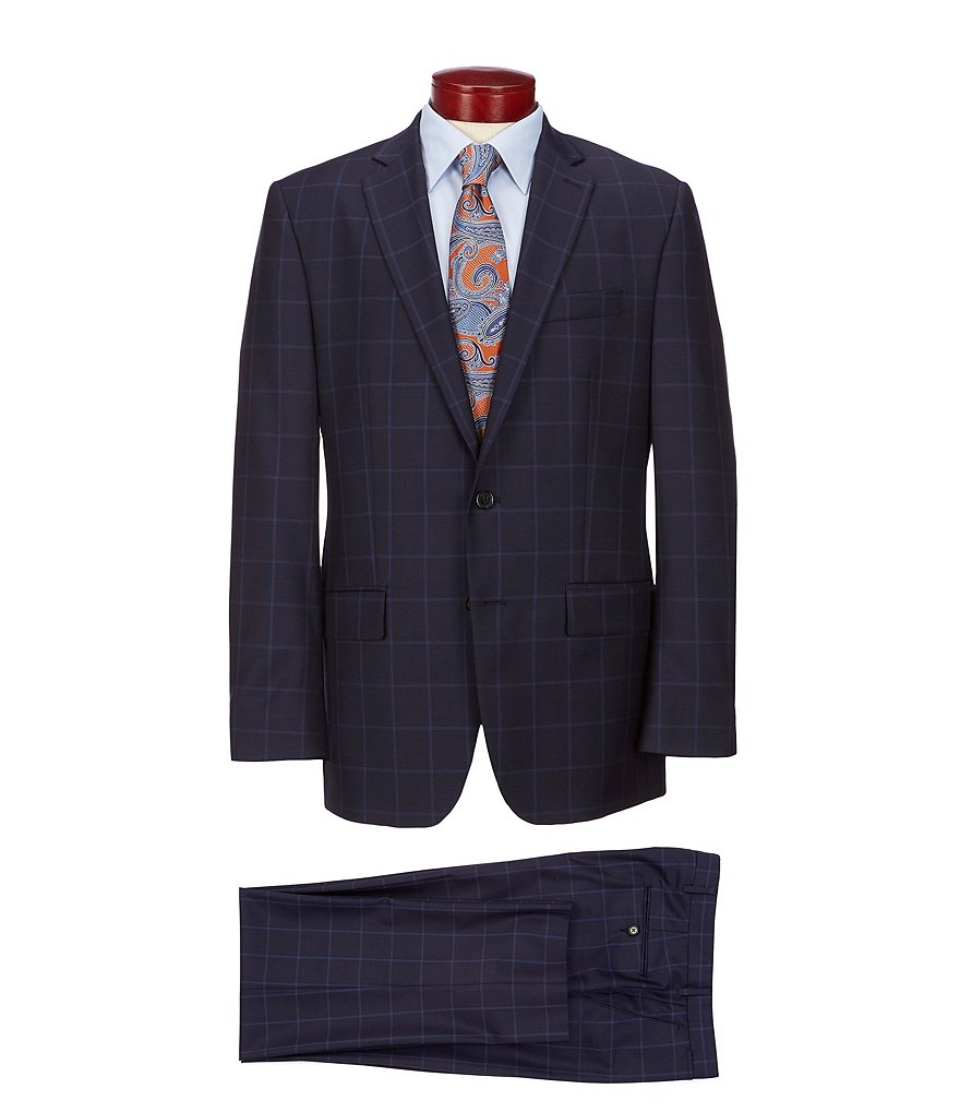Ralph Ralph Lauren Classic Fit Navy Plaid Wool Suit