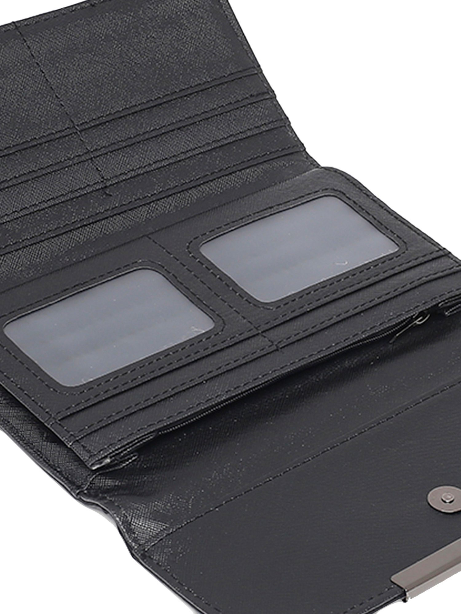 Baomi Purple Textured Tri-Fold Wallet