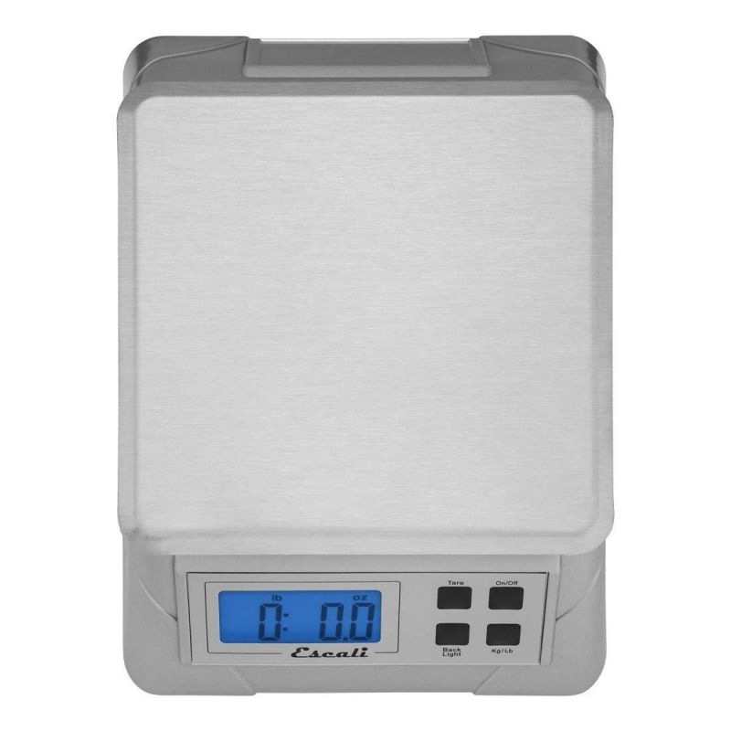 Escali Alimento 136DK Ultra Accurate Scale for Kitchen, Lab or Office, Removable Platform, Digital LCD Display, 13.2lb Capacity, Stainess Steel, 9.75" x 7.00" x 3.75", Stainless and White