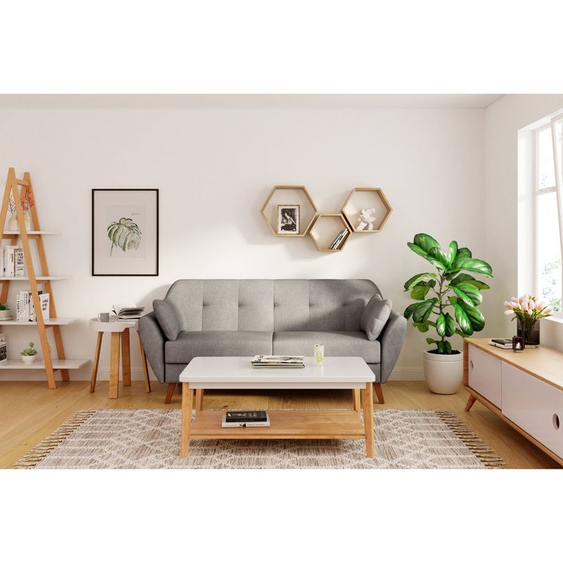 Abacus Round Coffee Table Modern Oak and White - Universal Expert