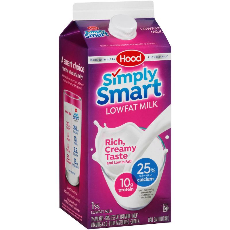 Hood Simply Smart 1% Milk - 0.5gal