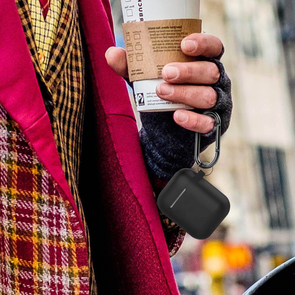 Case Cover for Airpods, Portable Shockproof Soft Silicone Protective Skin with Keychain Compatible with Apple AirPods 2 & 1, Premium Waterproof Airpods Accessories for AirPods Charging Case