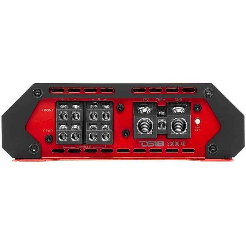 DS18 S3000.4D Compact Class D 3000 Watt Max Digital 4 Channel Amplifier with 2 and 4 Ohm Impedance Control for Car Audio Sound System