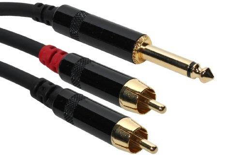 SuperFlex GOLD Y Patch Cable, (2) RCA to TS - 10' Length