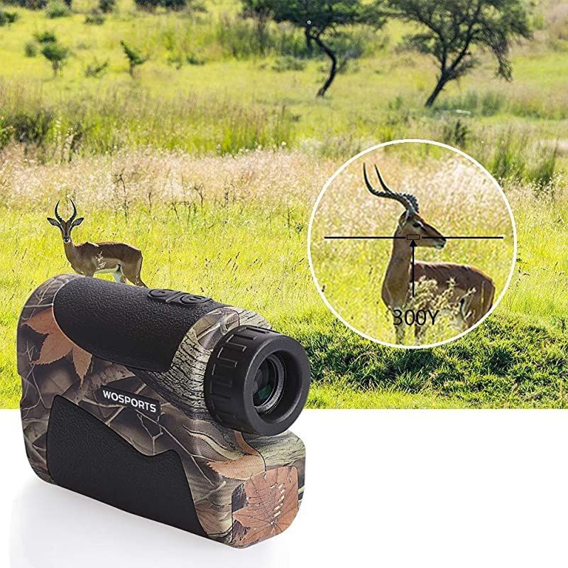 Hunting Range Finder, 700 Yards Archery Laser Rangefinder for Bow Hunting with Flagpole Lock, Ranging, Scan, Speed Mode, Free Battery, Carrying Case