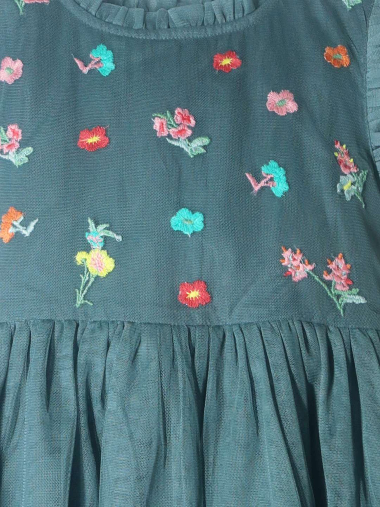 Cherry Crumble By Nitt Hyman Kids Grey Embroidered Dress