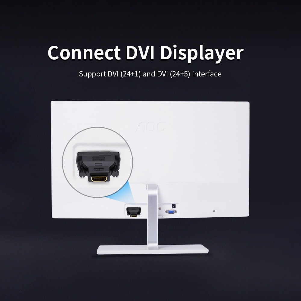 VENTION DVI to HD Adapter DVI Male to HD Female Converter DVI24+1/DVI-D to HD   1080P Bi-directional Switch for TV Displayer Computer Graphic Card