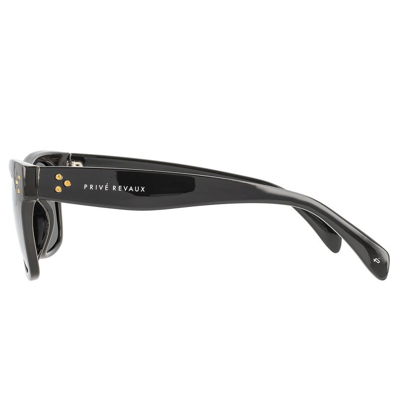 Priv'e Revaux Crystal Classic  Womens Square Polarized Sunglasses Black 51mm