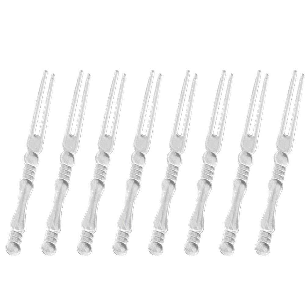 250PCS Disposable Plastic Fork for Fruit Mooncake Cake Dessert Food - Transparent