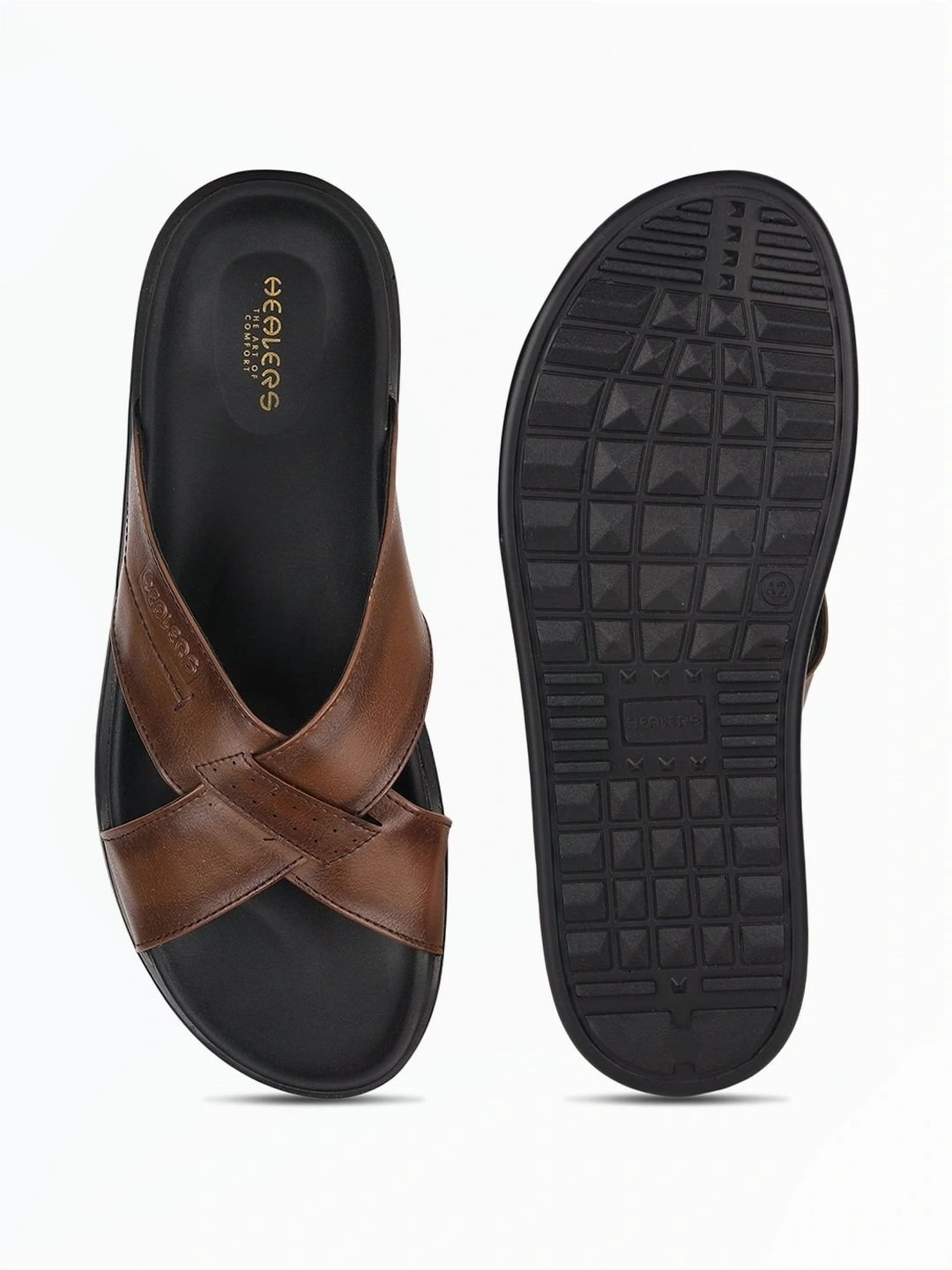 Healers by Liberty Men's Tan Cross Strap Sandals