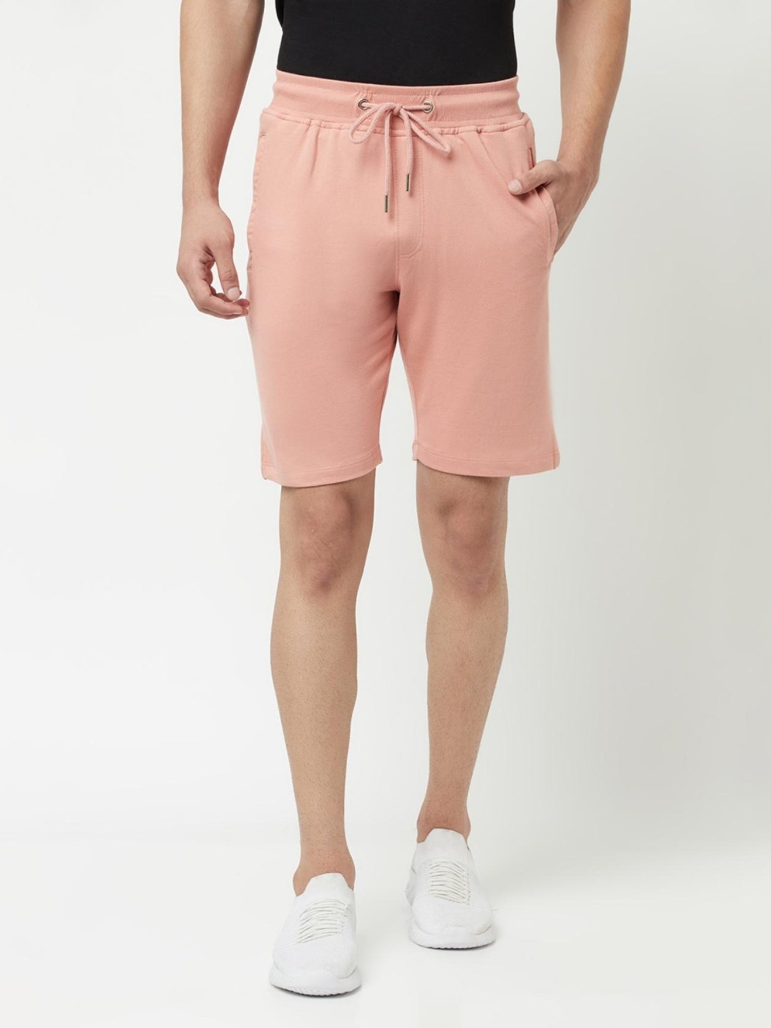 The Daily Outfits Orange Cotton Regular Fit Shorts