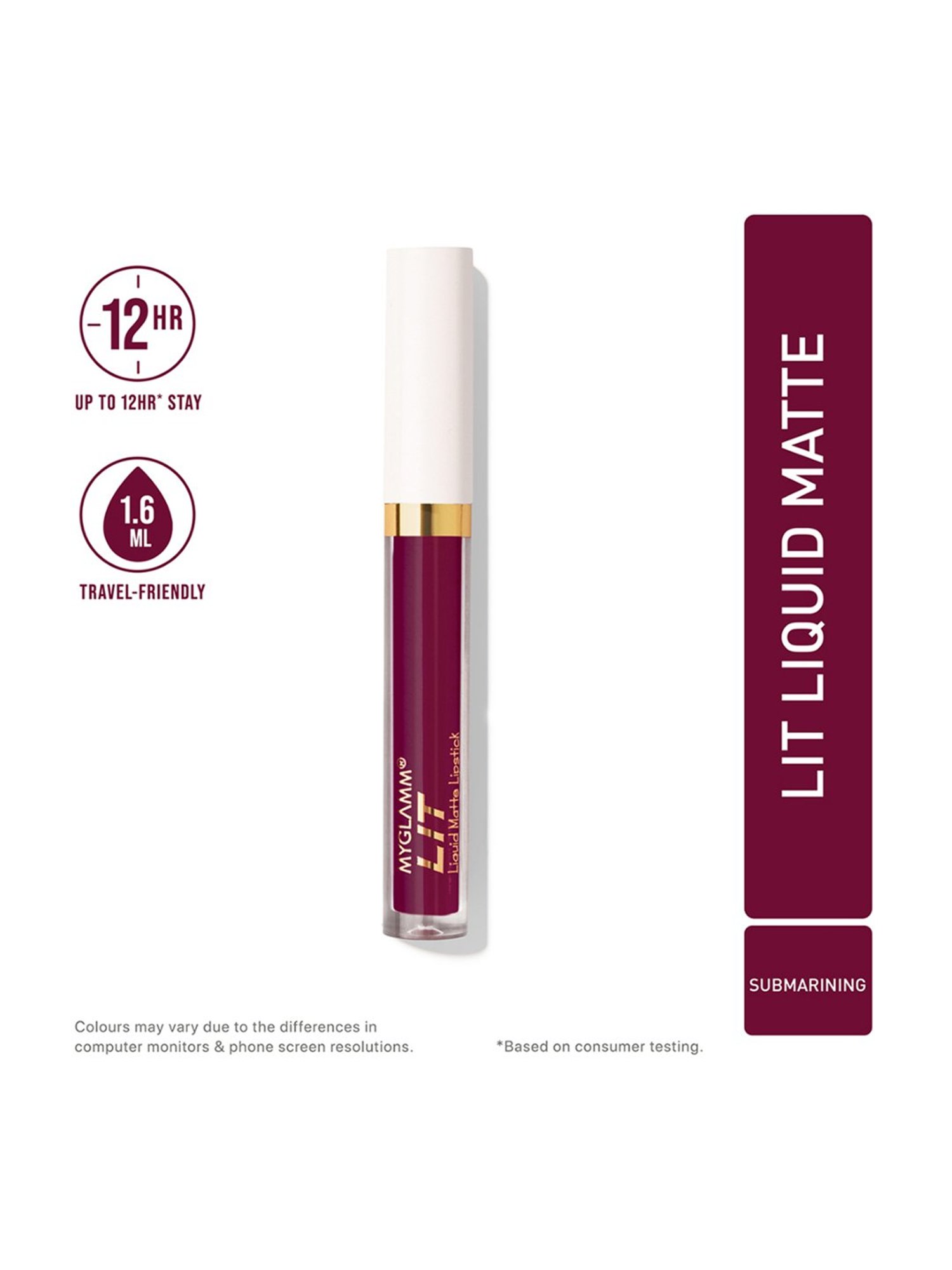 MyGlamm LIT Matte Liquid Lipstick Submarining - 1.6 ml