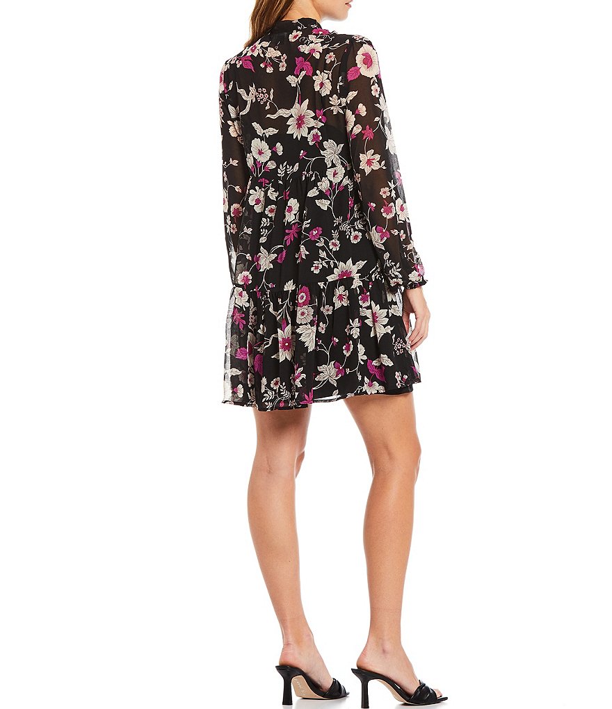 Laundry by Shelli Segal Ruffle Front Stretch Crepe Faux Wrap Dress