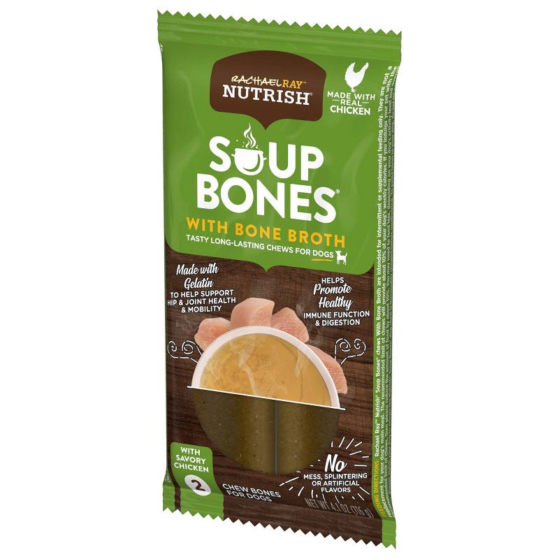 Rachael Ray Nutrish Soup Bones Broth Small/Medium Chicken Dry Dental Dog Treats - 4.1oz