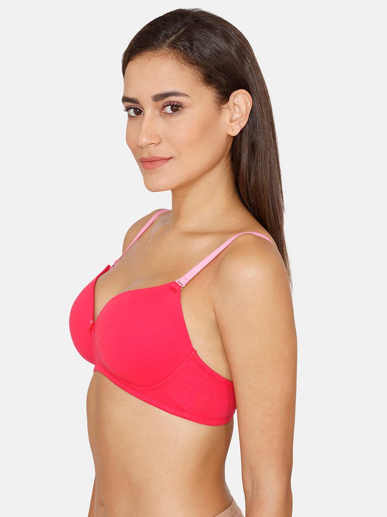 Zivame Pink Non Wired Padded T-Shirt Bra