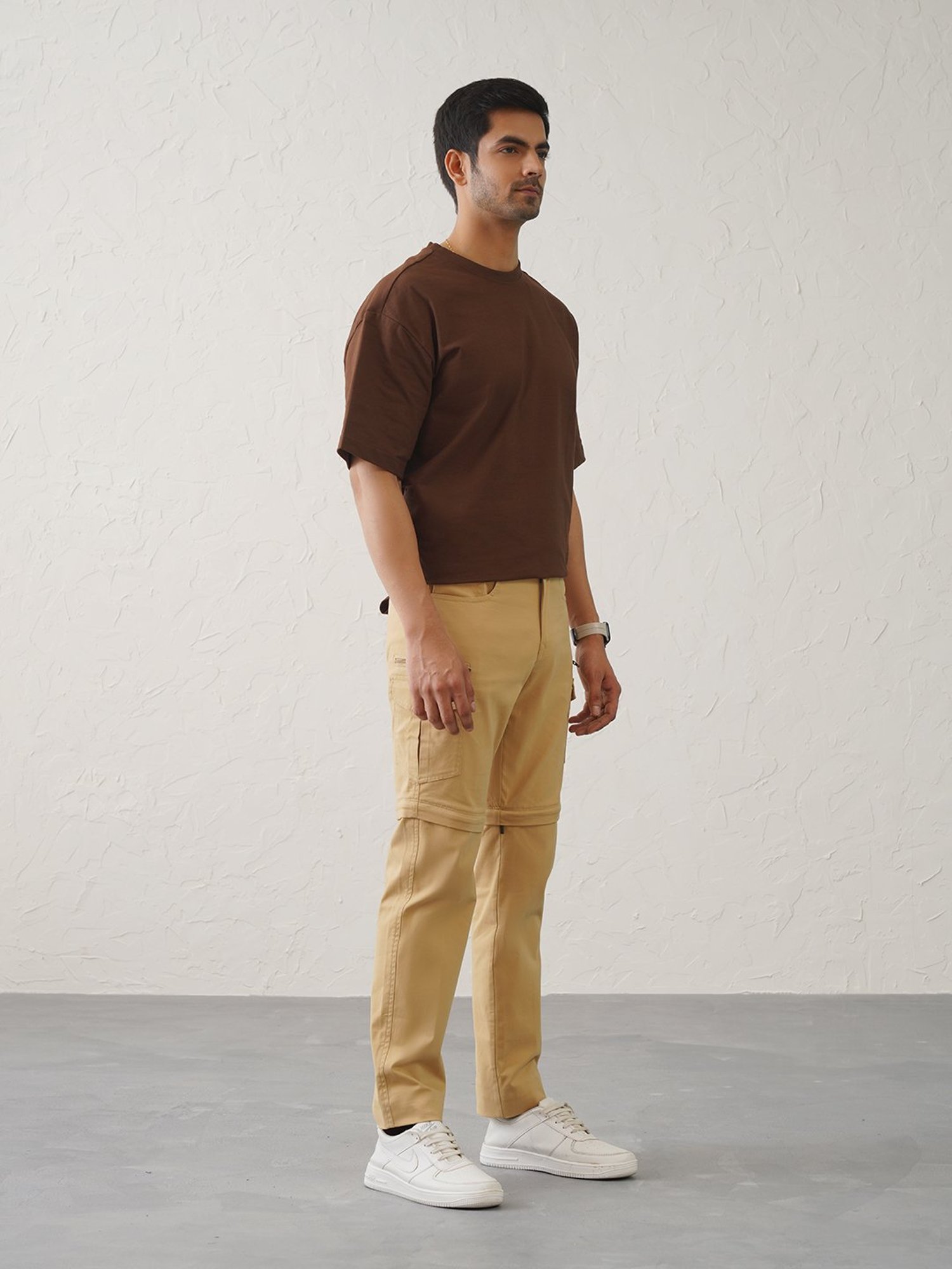 MinusOne Khaki Regular Fit Detachable Cargos