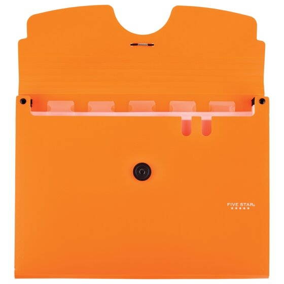 Five Star 6-Pocket Expanding File 13 x 9 14 Bright Orange - Expanding