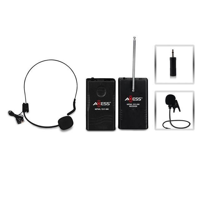 AXESS Wireless Headset Microphone  MPWL1511-BK