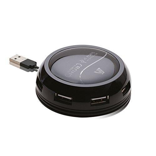 V7 7 Port High Speed Portable USB Hub for Ultra Book, MacBook Air, Tablet PC, Desktop and Notebook (HU720-3NP) - Black