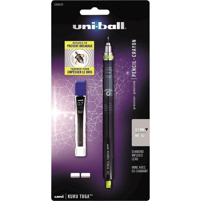 uni-ball Mechanical Pencil, 0.7 mm, (#2) Lead/Green Barrel 1858549