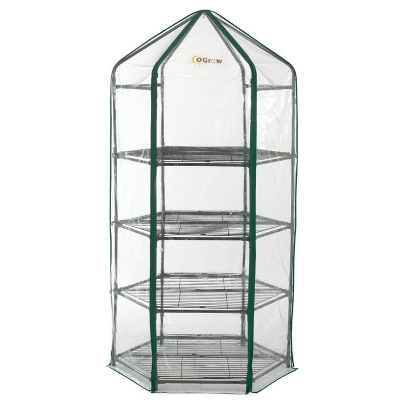 Ultra - Deluxe 4 Tier Hexagonal Flower Planthouse  - Light Clear - Ogrow