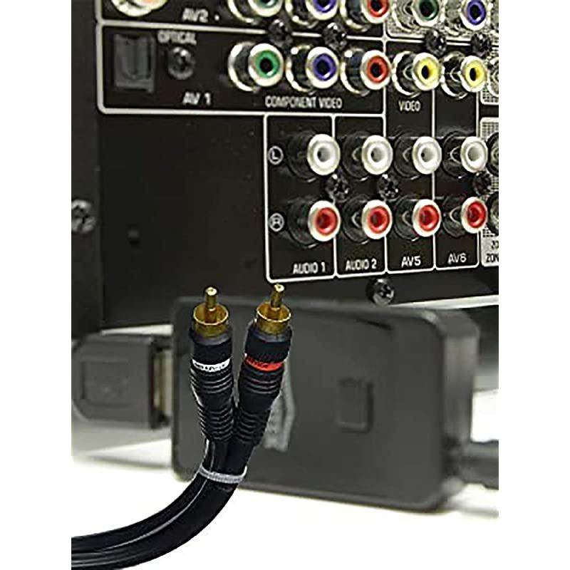 12 feet 2RCA Male to 2RCA Male Home Theater Audio Cable 12 Feet Black