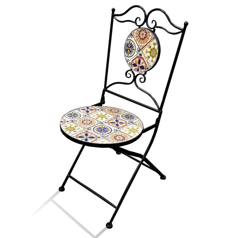 Mediterranean Tile Design Indoor/Outdoor Table and Chairs Patio Set - Alpine Corporation