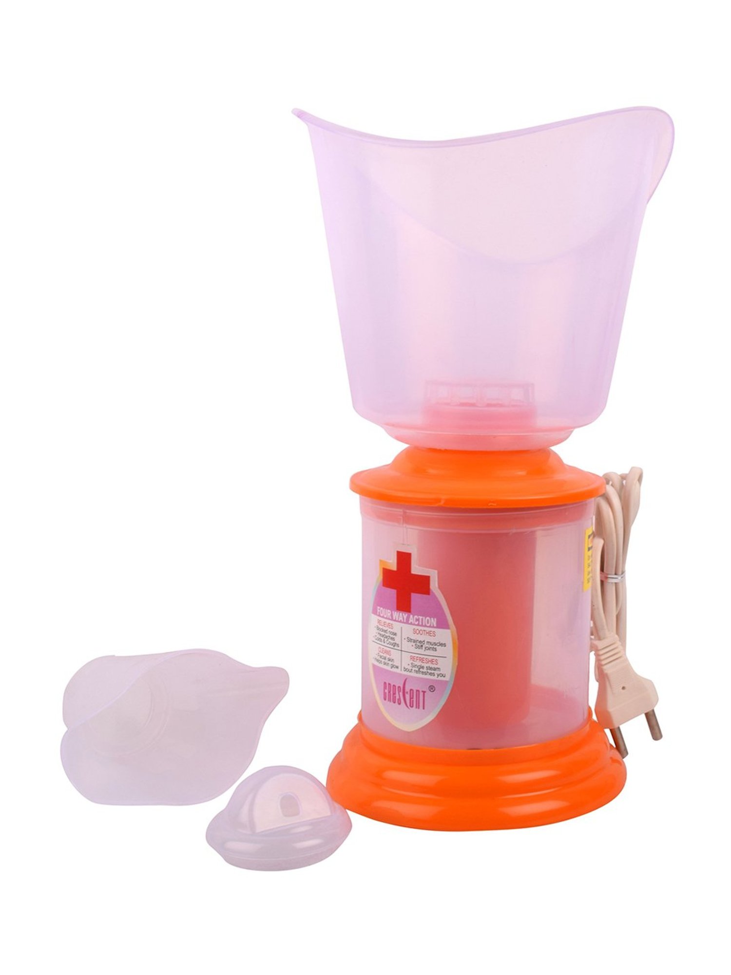 Crescent 3 in 1 Facial Steamer for face, Steamer Vaporizer for Cold & Cough, Facial Sauna (Orange)