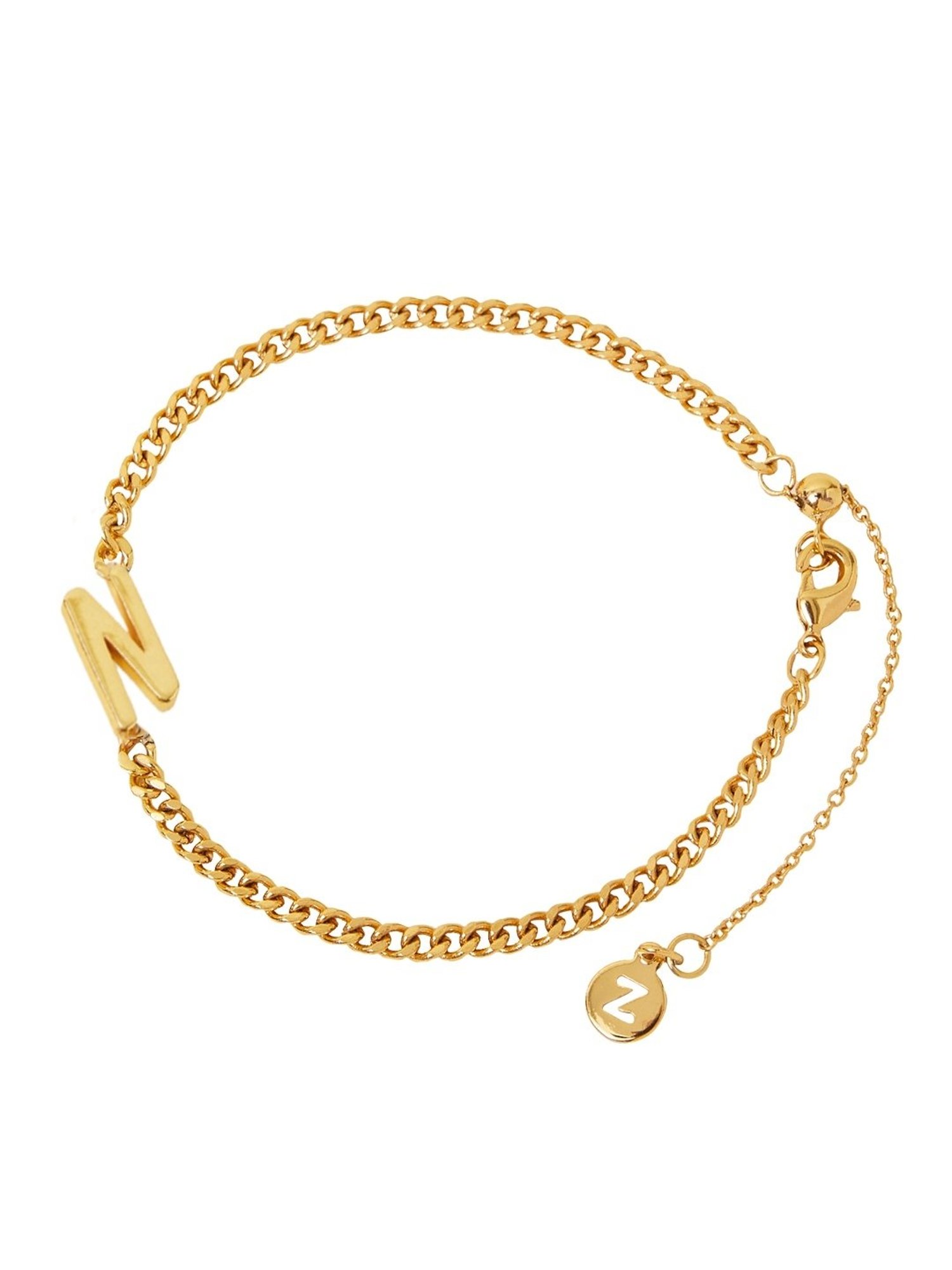 Accessorize London Women's Z Real Gold Plated East West Initial Bracelet Letter N