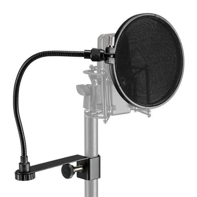 H&A Pop Filter with Gooseneck and Adjustable Knob (Clamp On) #HA-PF-K