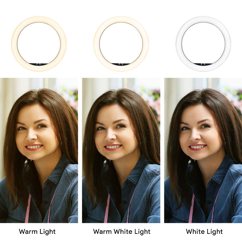 Dartwood Selfie Ring Light - 10 Inch LED Makeup Light with Adjustable Tripod Stand, Bluetooth Remote & Cell Phone Holder for iPhone and Android Phones