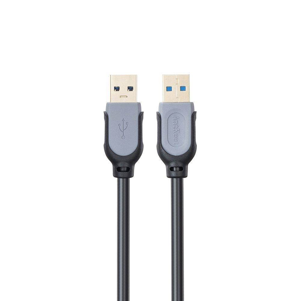 USB To USB Cable, AntKeet 3ft-2pack USB 3.0 Type A to A 24/28AWG Cable Cord Data Transfer Rates up to 5.0Gbps for Hard Drive Enclosures, Printers, Modems, Cameras,Blu-ray Optical Drive