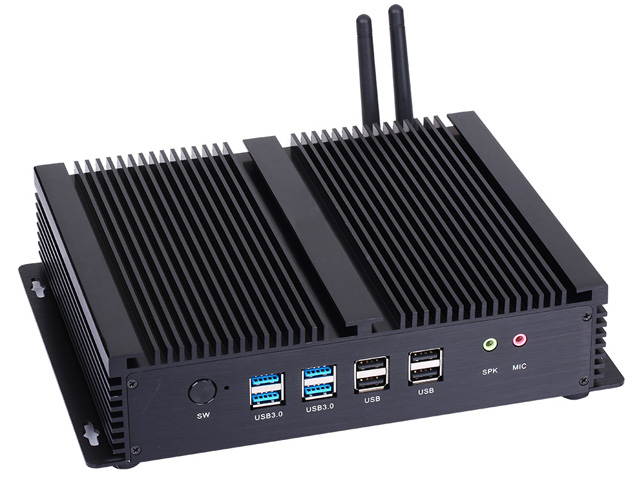 HUNSN Fanless Industrial PC, Mini Computer, Intel Core I7 4500U, Windows 10 Pro/Linux Ubuntu, IM04, AC WiFi/BT4.0/2HDMI/2LAN/6COM RS232/4USB3.0/4USB2.0,(8G RAM/256G SSD/1TB HDD)