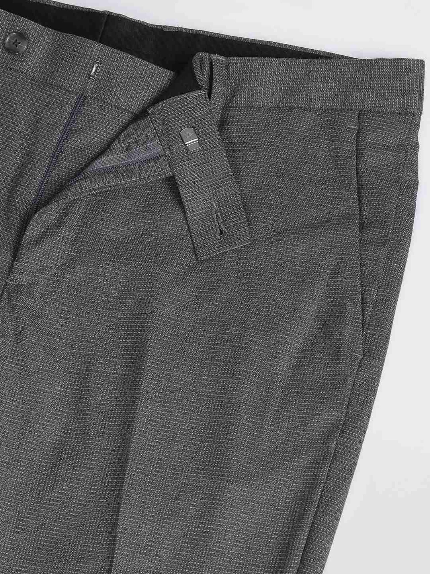 Arrow Grey Regular Fit Texture Trousers