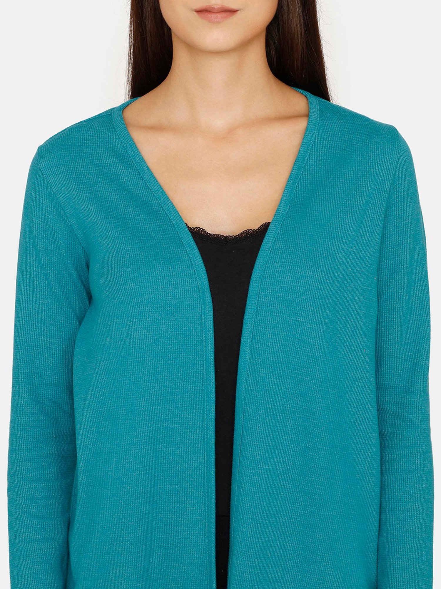 Zivame Teal Long Shrug