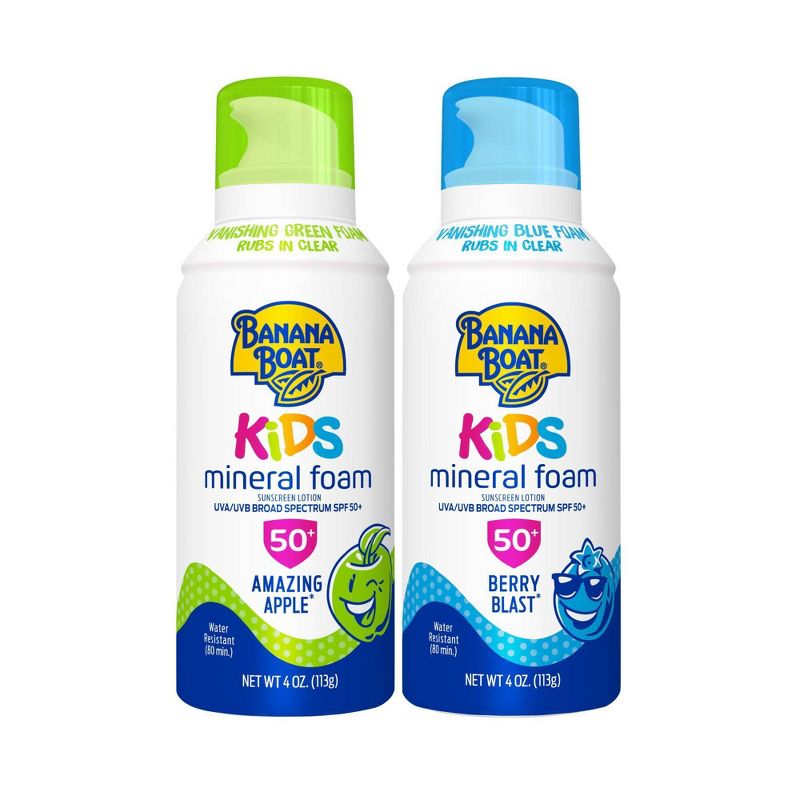 Banana Boat Kids Mineral Sunscreen Foam - SPF 50 - 4oz/2pk