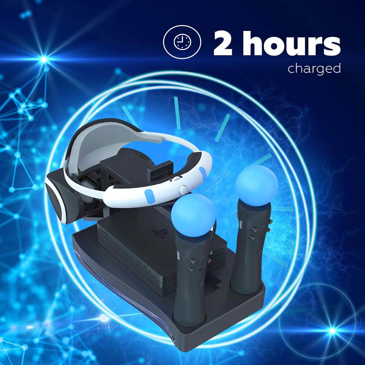 PS4 Stand - Charge, Showcase, and Display Your PS4 Headset and Processor - Compatible with Playstation 4 - Showcase and Move Controller Charging Station