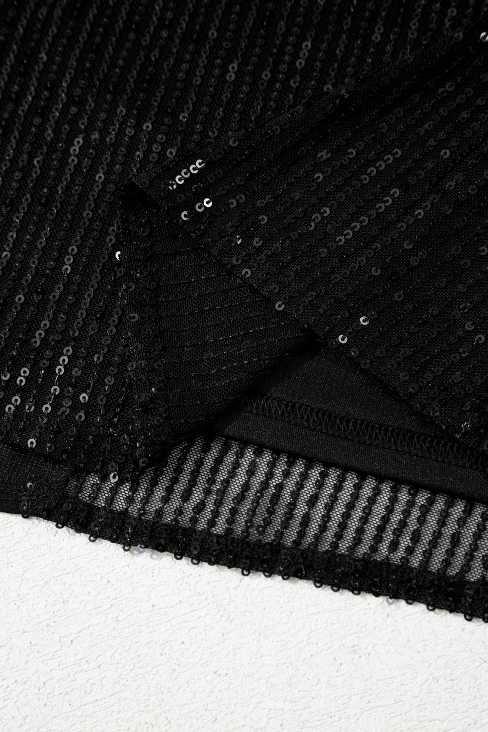 Black Sexy Contrast Spaghetti Strap Sequin Camisole